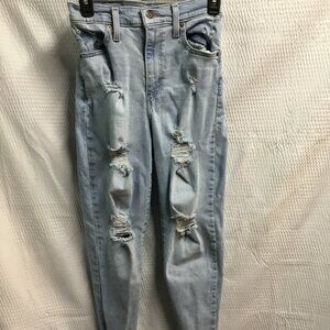 Levi Strauss & Co. High-Waisted Mom Jeans – Size 25 with Distressed Details